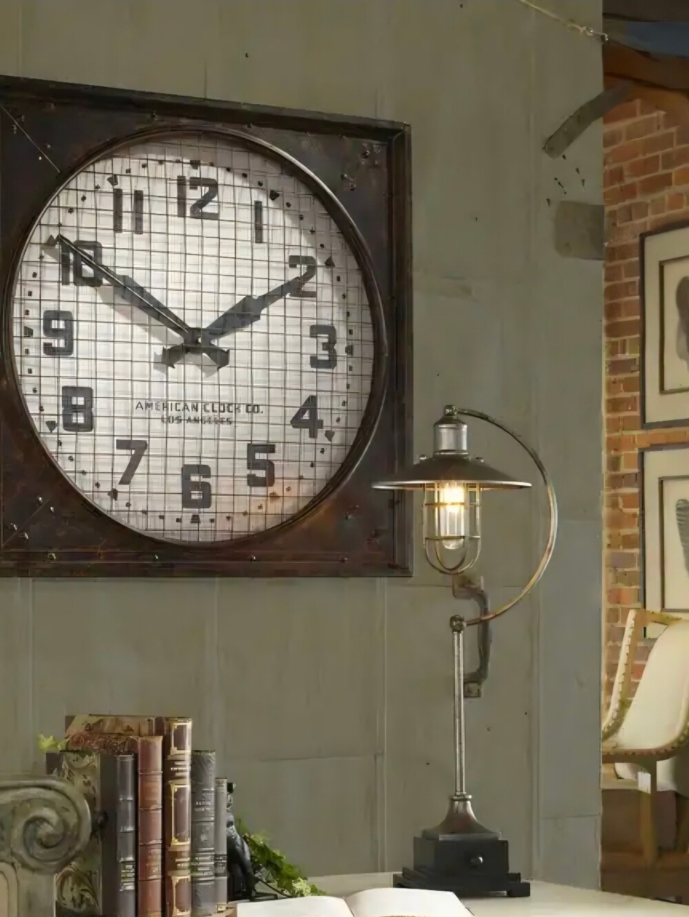 Large 26.5" Rustic Square Wall Clock by Uttermost for Restoration Hardware